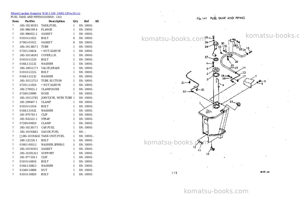 Komatsu w30-1 s/n 10001-up Parts catalog cover Page 4