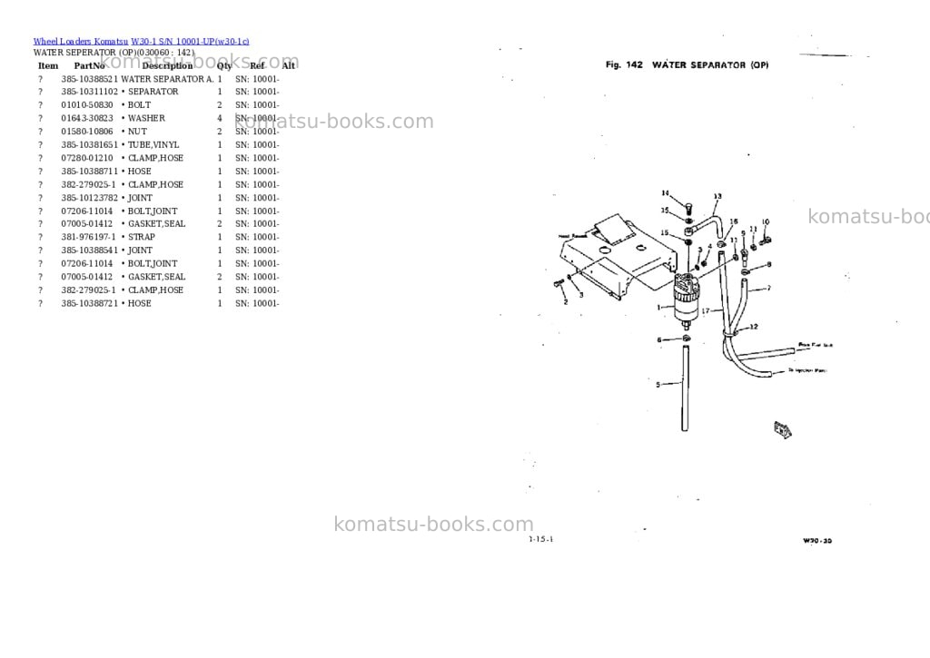 Komatsu w30-1 s/n 10001-up Parts catalog cover Page 5