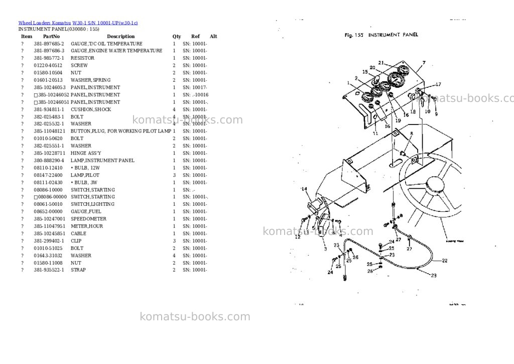 Komatsu w30-1 s/n 10001-up Parts catalog cover Page 7