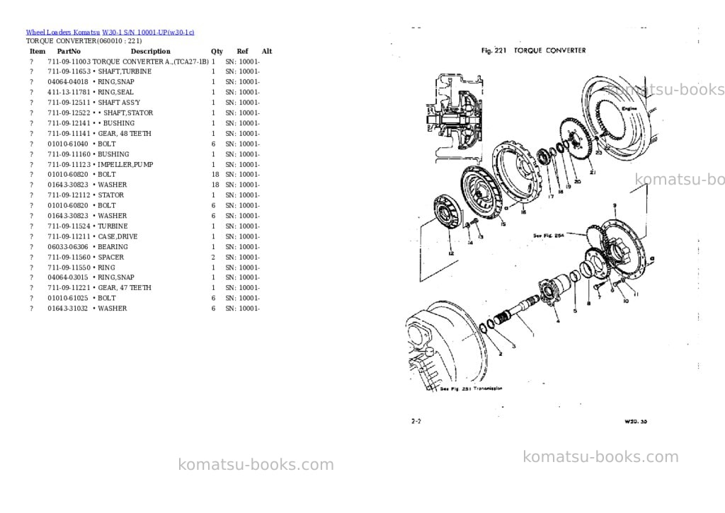 Komatsu w30-1 s/n 10001-up Parts catalog cover Page 9