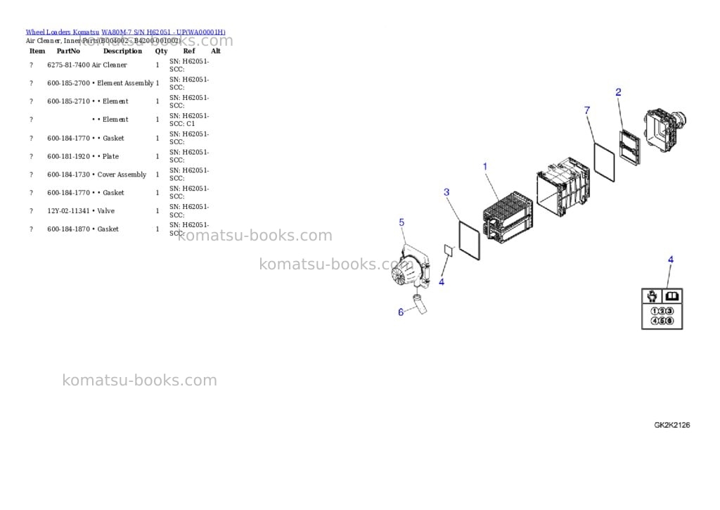 Komatsu wa80m-7 s/n h62051 - up Parts catalog cover Page 9 Komatsu wa80m-7 s/n h62051 - up Parts catalog cover Page 9