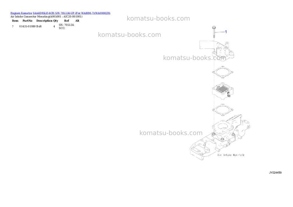 Komatsu saa4d95le-6ch s/n 705134-up for wa80m-7 Parts catalog cover Page 4