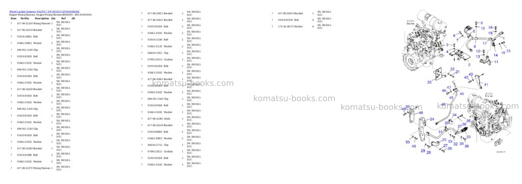 Komatsu wa200-7 s/n h01051-up Parts catalog cover