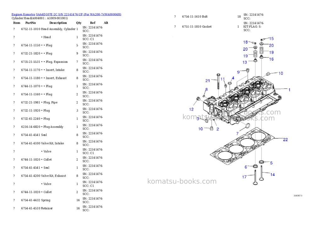 Komatsu saa4d107e-2c s/n 22141476-up for wa200-7 Parts catalog cover Page 3 Komatsu saa4d107e-2c s/n 22141476-up for wa200-7 Parts catalog cover Page 3