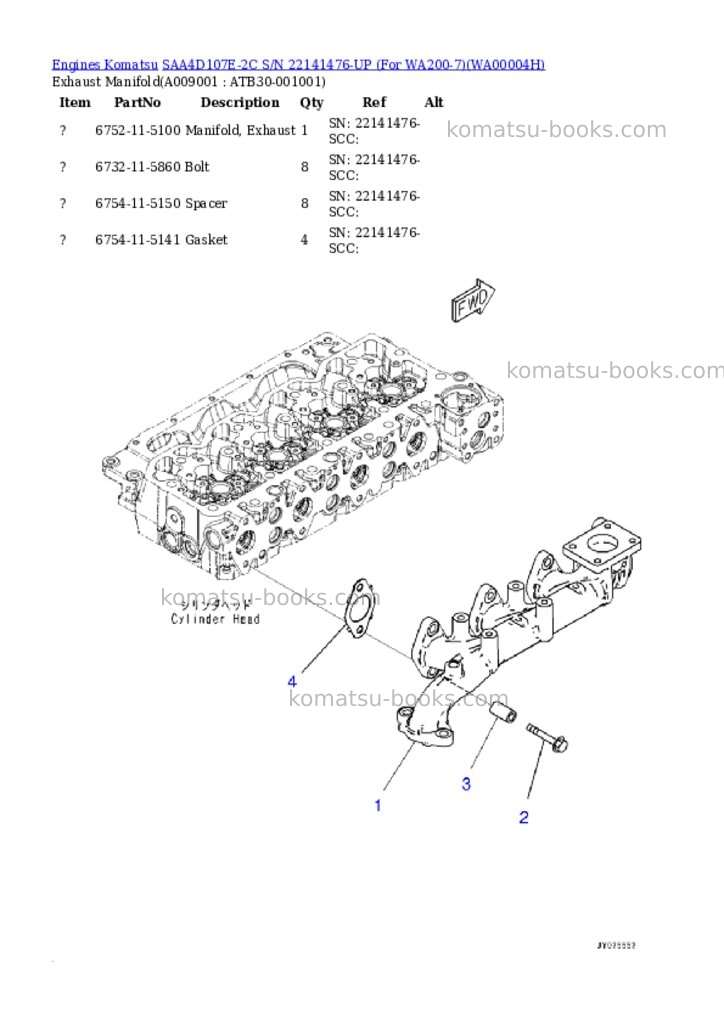 Komatsu saa4d107e-2c s/n 22141476-up for wa200-7 Parts catalog cover Page 8 Komatsu saa4d107e-2c s/n 22141476-up for wa200-7 Parts catalog cover Page 8
