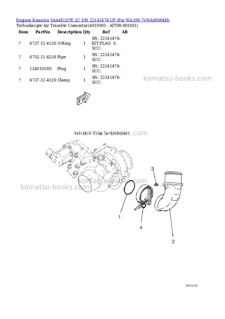Komatsu saa4d107e-2c s/n 22141476-up for wa200-7 Parts catalog cover Page 9 Komatsu saa4d107e-2c s/n 22141476-up for wa200-7 Parts catalog cover Page 9