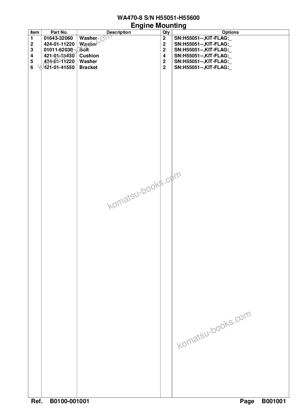 Komatsu wa470-8 s/n h55051-h55600 Parts catalog cover Page 5