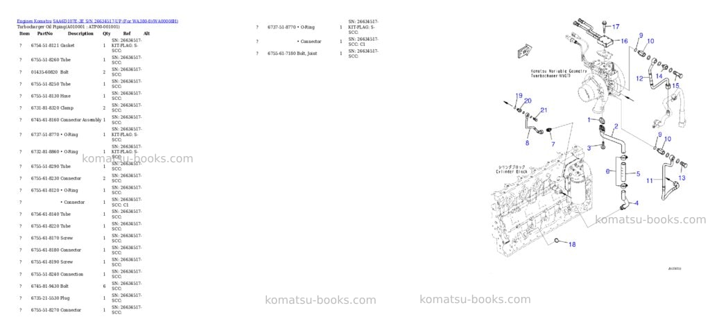 Komatsu SAA6D107E-3E S/N 26634517-UP (For WA380-8) Parts catalog cover Page 9