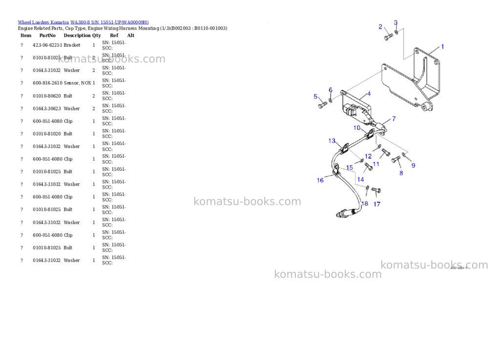 Komatsu wa380-8 s/n 15051-up Parts catalog cover Page 3