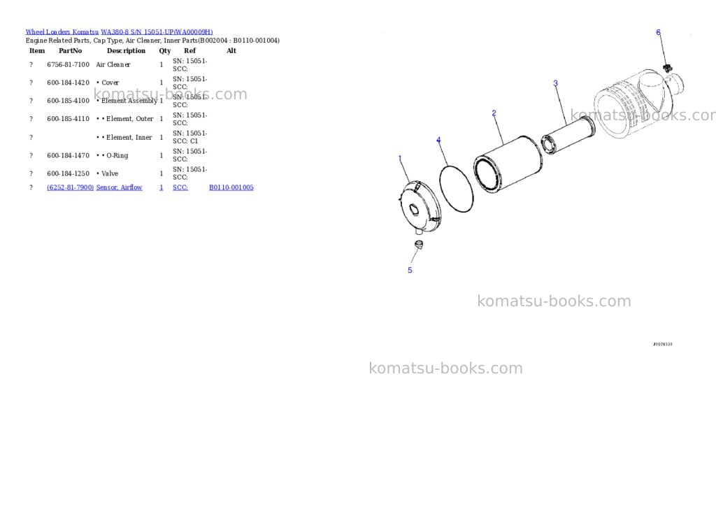 Komatsu wa380-8 s/n 15051-up Parts catalog cover Page 4