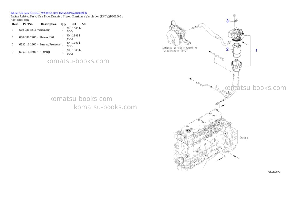 Komatsu wa380-8 s/n 15051-up Parts catalog cover Page 6
