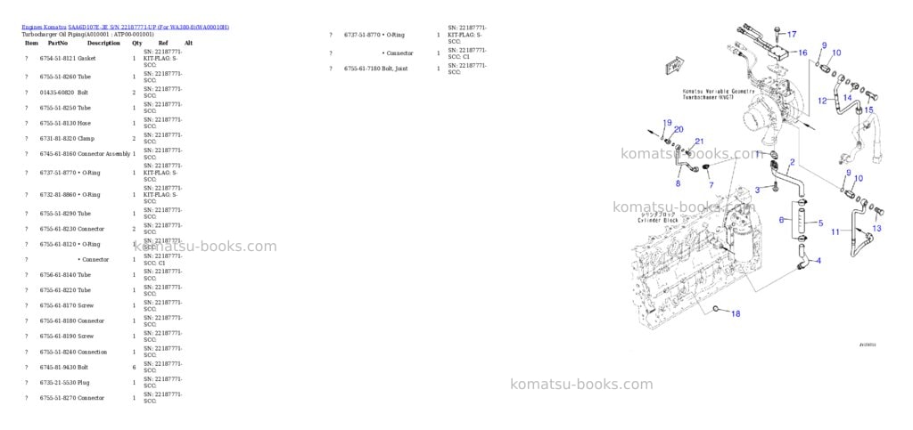 Komatsu saa6d107e-3e s/n 22187771-up for wa380-8 Parts catalog cover Page 9