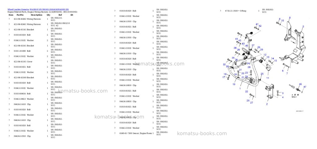 Komatsu wa380-8 s/n h65051-h65450 Parts catalog cover Page 2