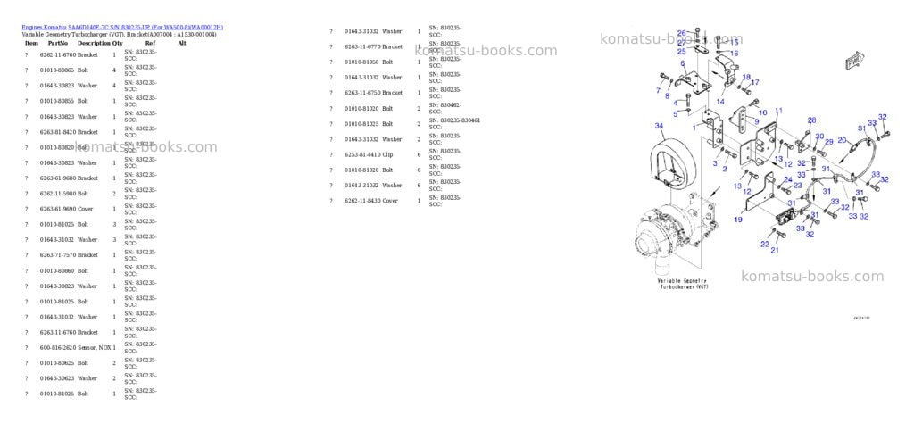Komatsu SAA6D140E-7C S/N 830235-UP (For WA500-8) Parts catalog cover Page 9 Komatsu SAA6D140E-7C S/N 830235-UP (For WA500-8) Parts catalog cover Page 9