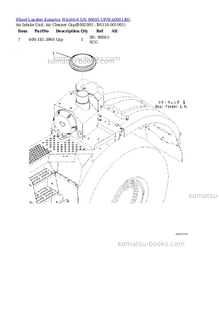 Komatsu WA500-8 S/N 90001-UP Parts catalog cover Page 2