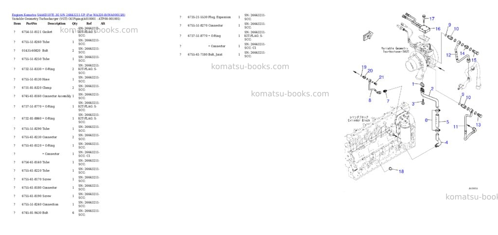 Komatsu SAA6D107E-3G S/N 26643211-UP (For WA320-8) Parts catalog cover Page 9