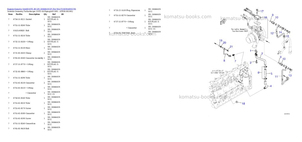 Komatsu SAA6D107E-3H S/N 26644419-UP (For WA270-8) Parts catalog cover Page 10