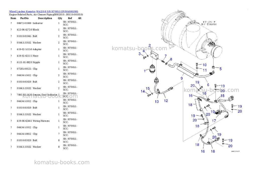 Komatsu wa320-8 s/n h70051-up Parts catalog cover Page 10 Komatsu wa320-8 s/n h70051-up Parts catalog cover Page 10