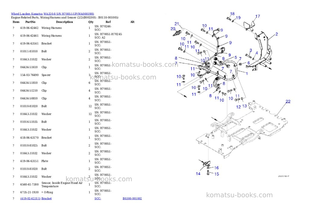 Komatsu wa320-8 s/n h70051-up Parts catalog cover Page 5 Komatsu wa320-8 s/n h70051-up Parts catalog cover Page 5