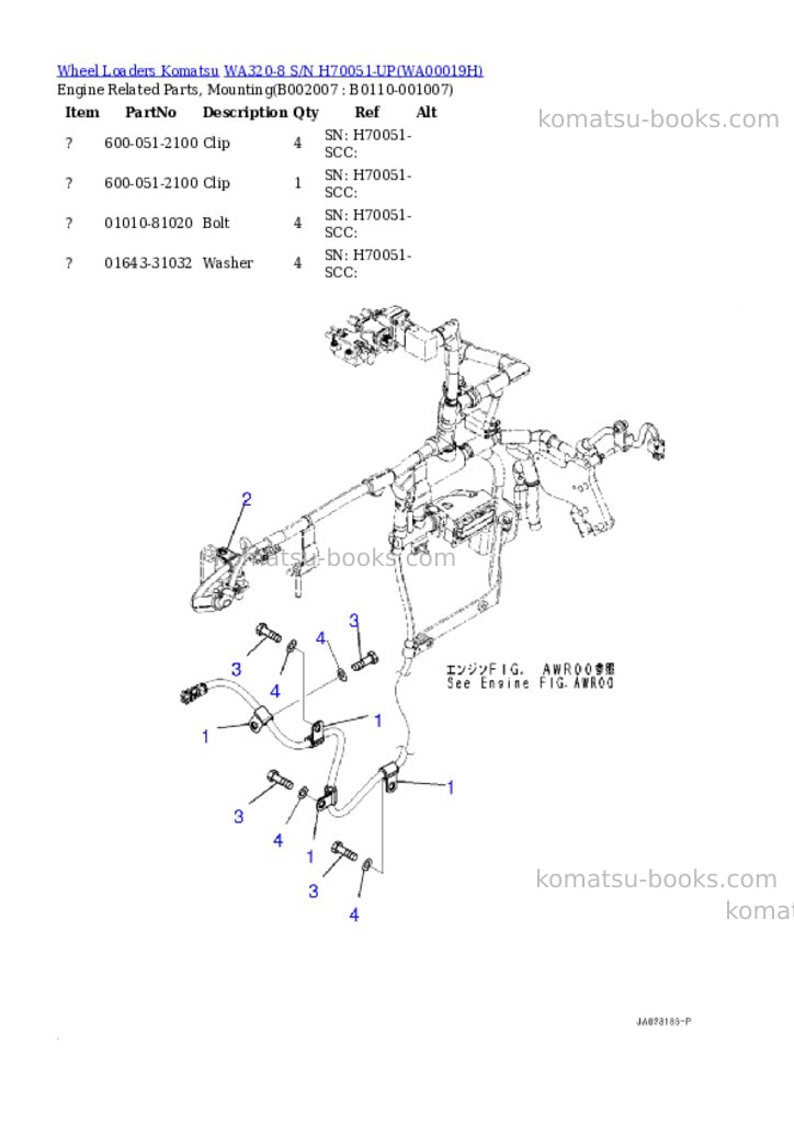 Komatsu wa320-8 s/n h70051-up Parts catalog cover Page 7 Komatsu wa320-8 s/n h70051-up Parts catalog cover Page 7
