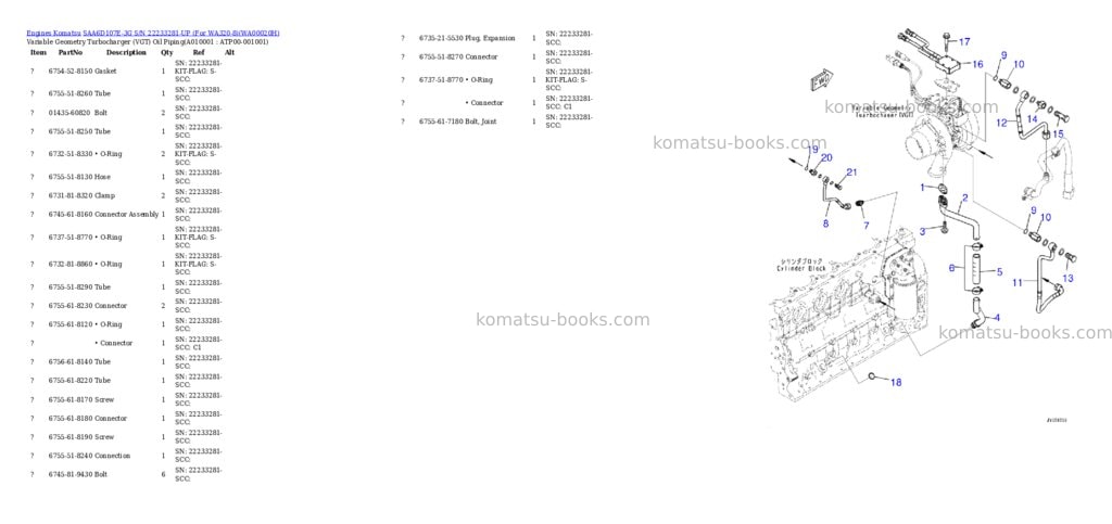 Komatsu saa6d107e-3g s/n 22233281-up for wa320-8 Parts catalog cover Page 9