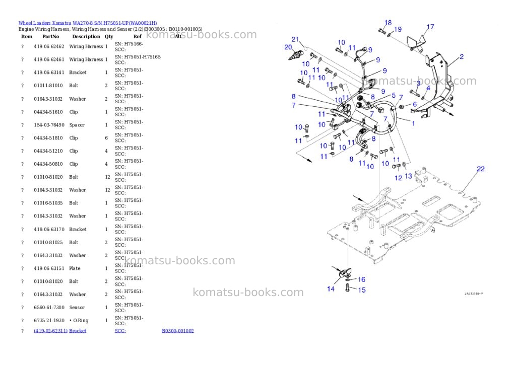 Komatsu wa270-8 s/n h75051-up Parts catalog cover Page 6