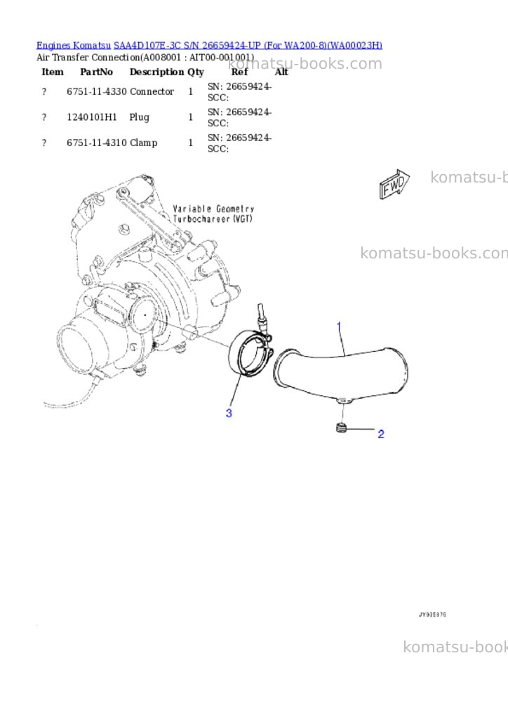Komatsu SAA4D107E-3C S/N 26659424-UP (For WA200-8) Parts catalog cover Page 7 Komatsu SAA4D107E-3C S/N 26659424-UP (For WA200-8) Parts catalog cover Page 7