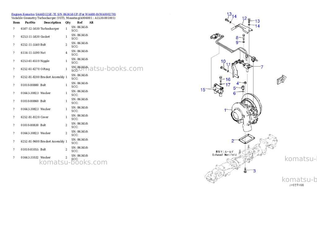 Komatsu saa6d125e-7e s/n 863458-up for wa480-8 Parts catalog cover Page 4