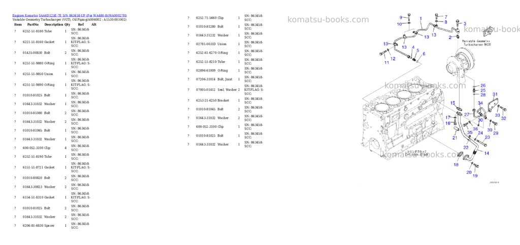 Komatsu saa6d125e-7e s/n 863458-up for wa480-8 Parts catalog cover Page 5