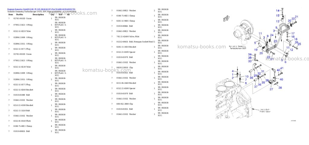 Komatsu saa6d125e-7e s/n 863458-up for wa480-8 Parts catalog cover Page 7