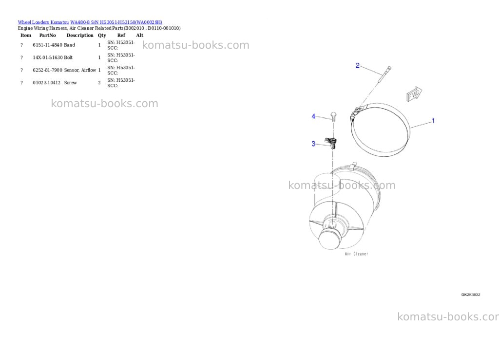 Komatsu wa480-8 s/n h53051-h53150 Parts catalog cover Page 10 Komatsu wa480-8 s/n h53051-h53150 Parts catalog cover Page 10