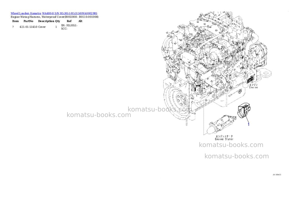 Komatsu wa480-8 s/n h53051-h53150 Parts catalog cover Page 8 Komatsu wa480-8 s/n h53051-h53150 Parts catalog cover Page 8