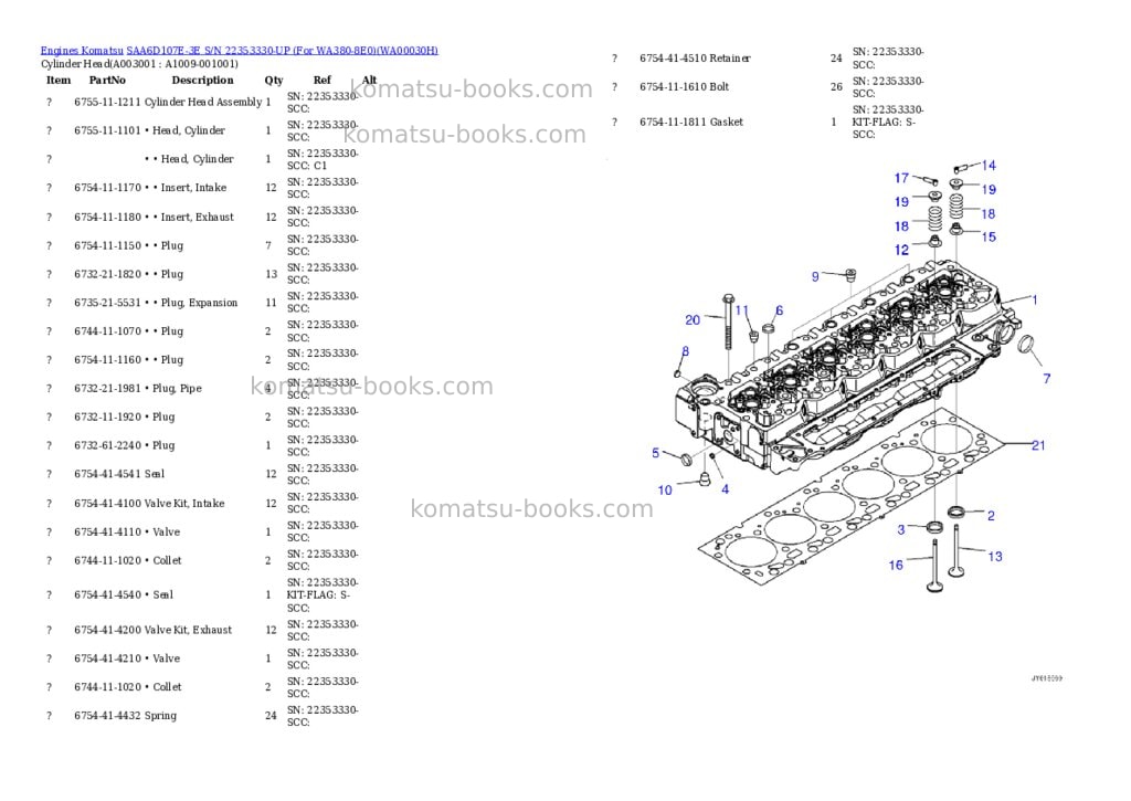Komatsu saa6d107e-3e s/n 22353330-up for wa380-8e0 Parts catalog cover Page 2