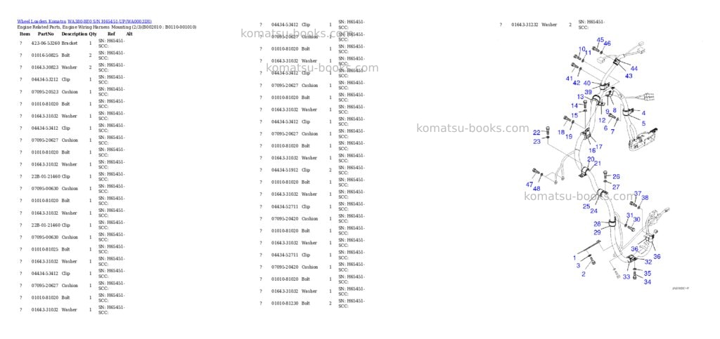 Komatsu wa380-8e0 s/n h65451-up Parts catalog cover Page 10