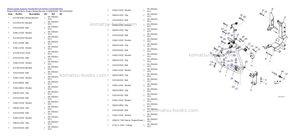 Komatsu wa380-8e0 s/n h65451-up Parts catalog cover Page 2