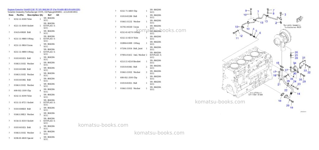 Komatsu saa6d125e-7e s/n 864286-up for wa480-8e0 Parts catalog cover Page 6