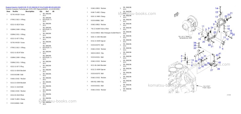 Komatsu saa6d125e-7e s/n 864286-up for wa480-8e0 Parts catalog cover Page 8