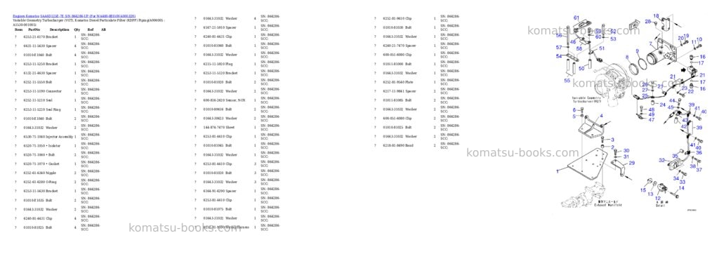 Komatsu saa6d125e-7e s/n 864286-up for wa480-8e0 Parts catalog cover Page 9