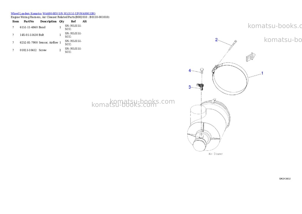 Komatsu wa480-8e0 s/n h53151-up Parts catalog cover Page 10