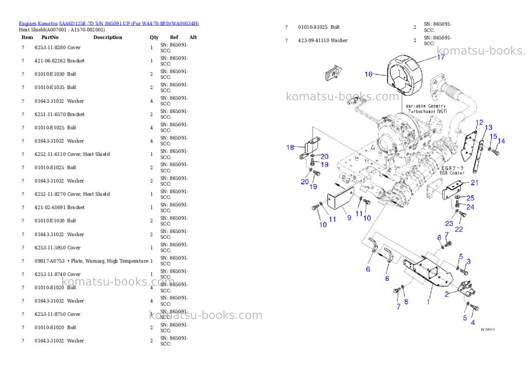 Komatsu saa6d125e-7d s/n 865091-up for wa470-8e0 Parts catalog cover Page 10 Komatsu saa6d125e-7d s/n 865091-up for wa470-8e0 Parts catalog cover Page 10