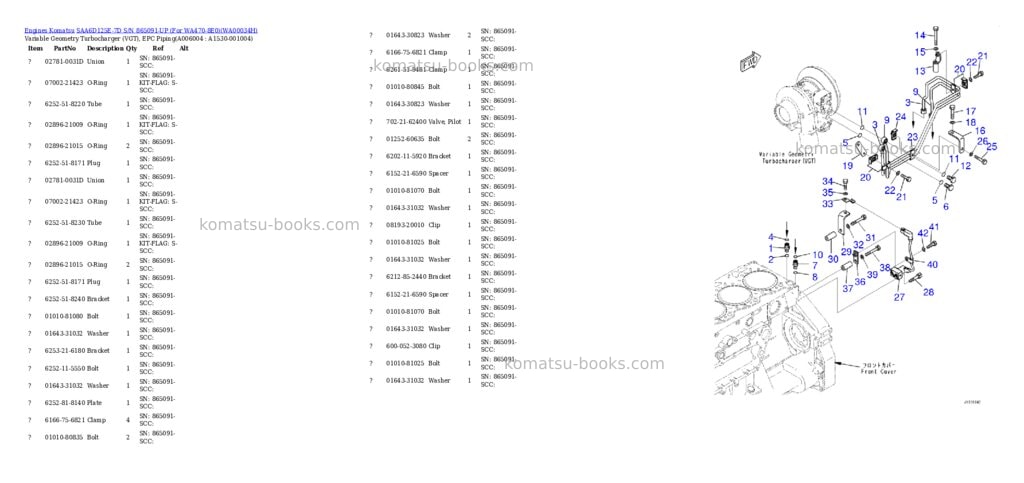 Komatsu saa6d125e-7d s/n 865091-up for wa470-8e0 Parts catalog cover Page 8 Komatsu saa6d125e-7d s/n 865091-up for wa470-8e0 Parts catalog cover Page 8