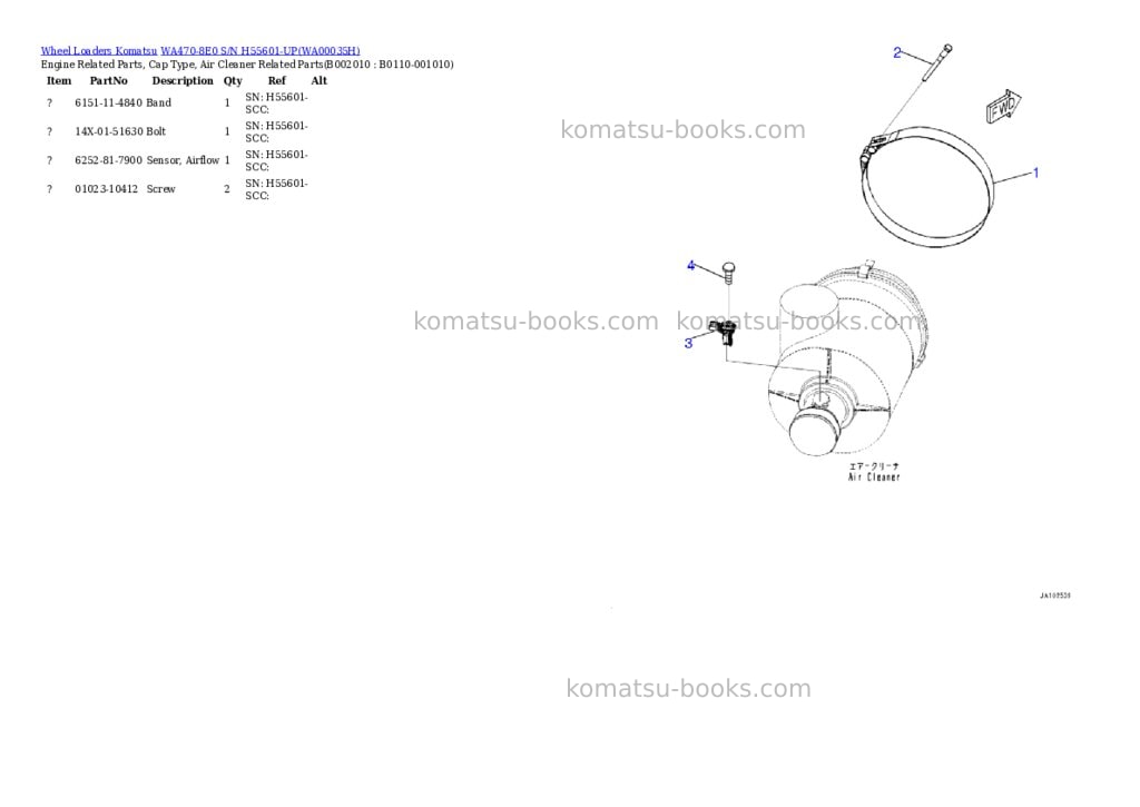Komatsu wa470-8e0 s/n h55601-up Parts catalog cover Page 10