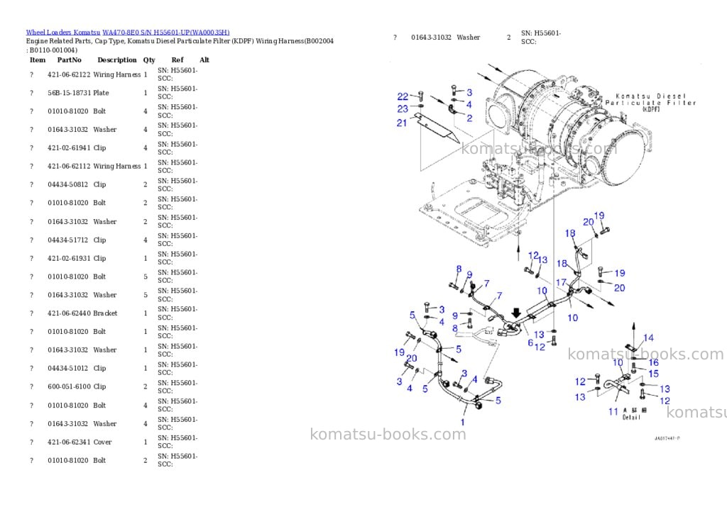 Komatsu wa470-8e0 s/n h55601-up Parts catalog cover Page 4