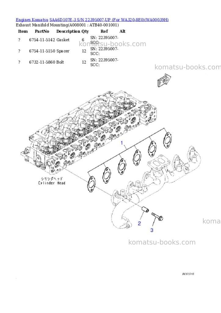 Komatsu saa6d107e-3 s/n 26635492-up for d61ex-24/d61exi-24/d61px-24/d61pxi-24 Parts catalog cover Page 7 Komatsu saa6d107e-3 s/n 26635492-up for d61ex-24/d61exi-24/d61px-24/d61pxi-24 Parts catalog cover Page 7