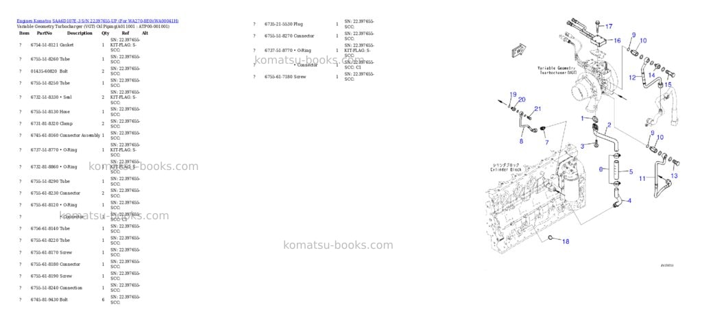 Komatsu SAA6D107E-3 S/N 22397655-UP (For WA270-8E0) Parts catalog cover Page 10 Komatsu SAA6D107E-3 S/N 22397655-UP (For WA270-8E0) Parts catalog cover Page 10