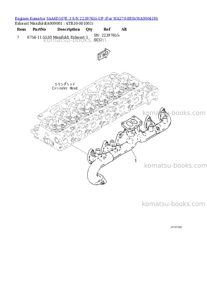 Komatsu SAA6D107E-3 S/N 22397655-UP (For WA270-8E0) Parts catalog cover Page 8 Komatsu SAA6D107E-3 S/N 22397655-UP (For WA270-8E0) Parts catalog cover Page 8