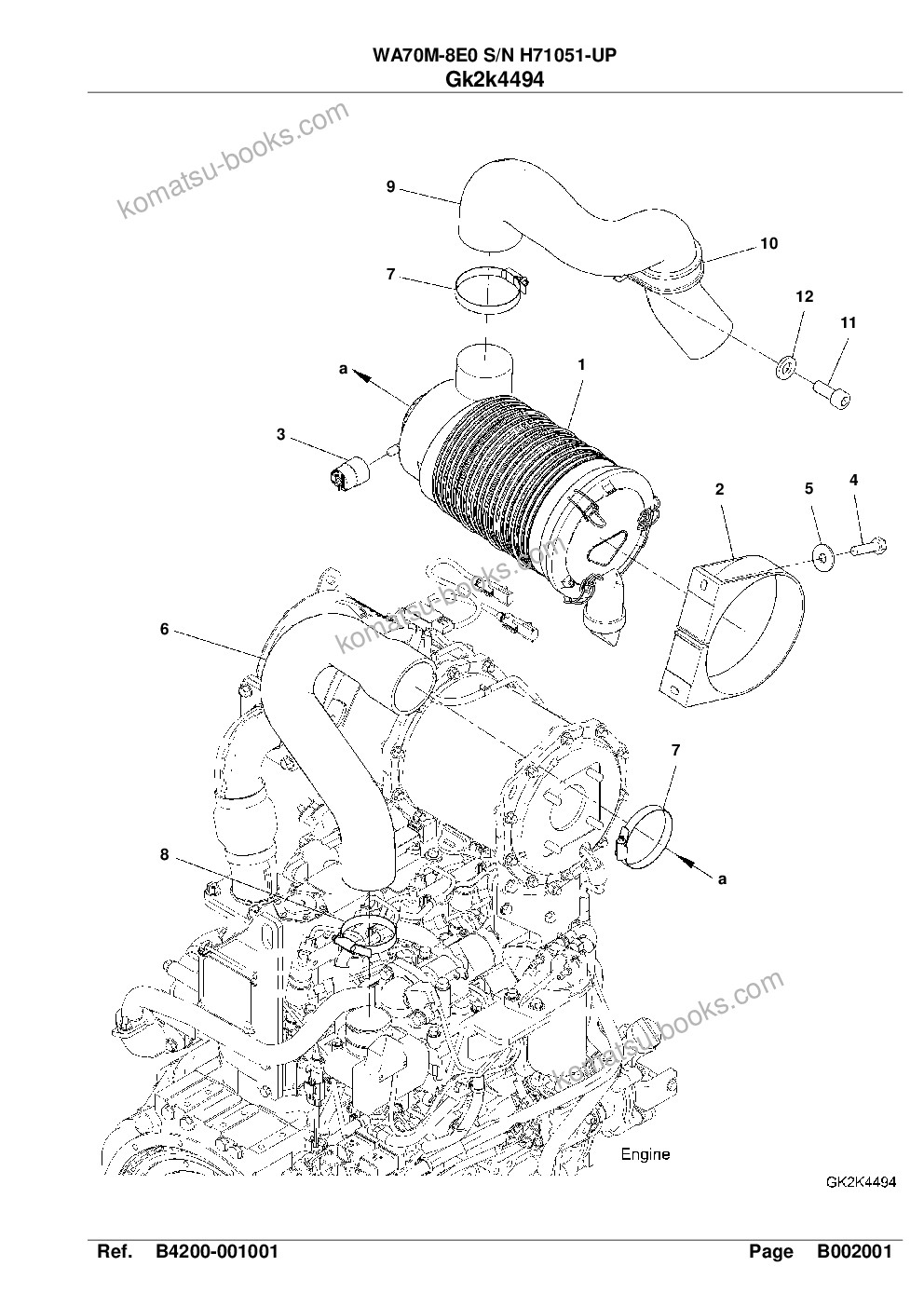 Komatsu WA70M-8E0 S/N H71051-UP Parts catalog cover Page 7 Komatsu WA70M-8E0 S/N H71051-UP Parts catalog cover Page 7