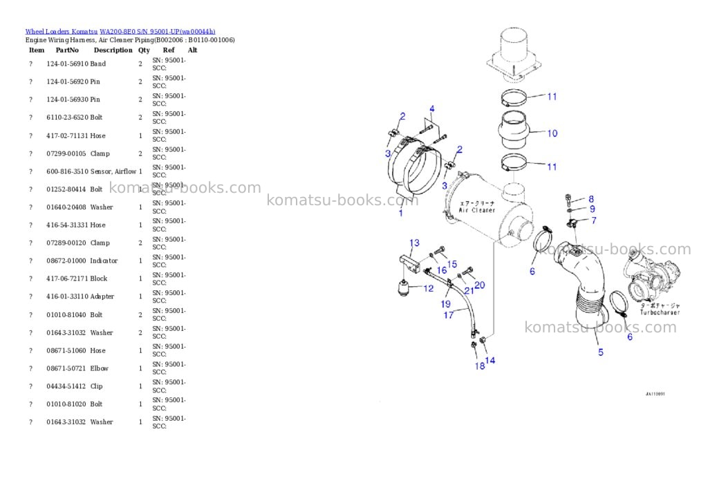 Komatsu WA200-8E0 S/N 95001-UP Parts catalog cover Page 6