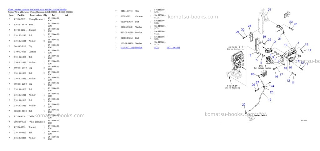 Komatsu WA200-8E0 S/N H80401-UP Parts catalog cover Page 2