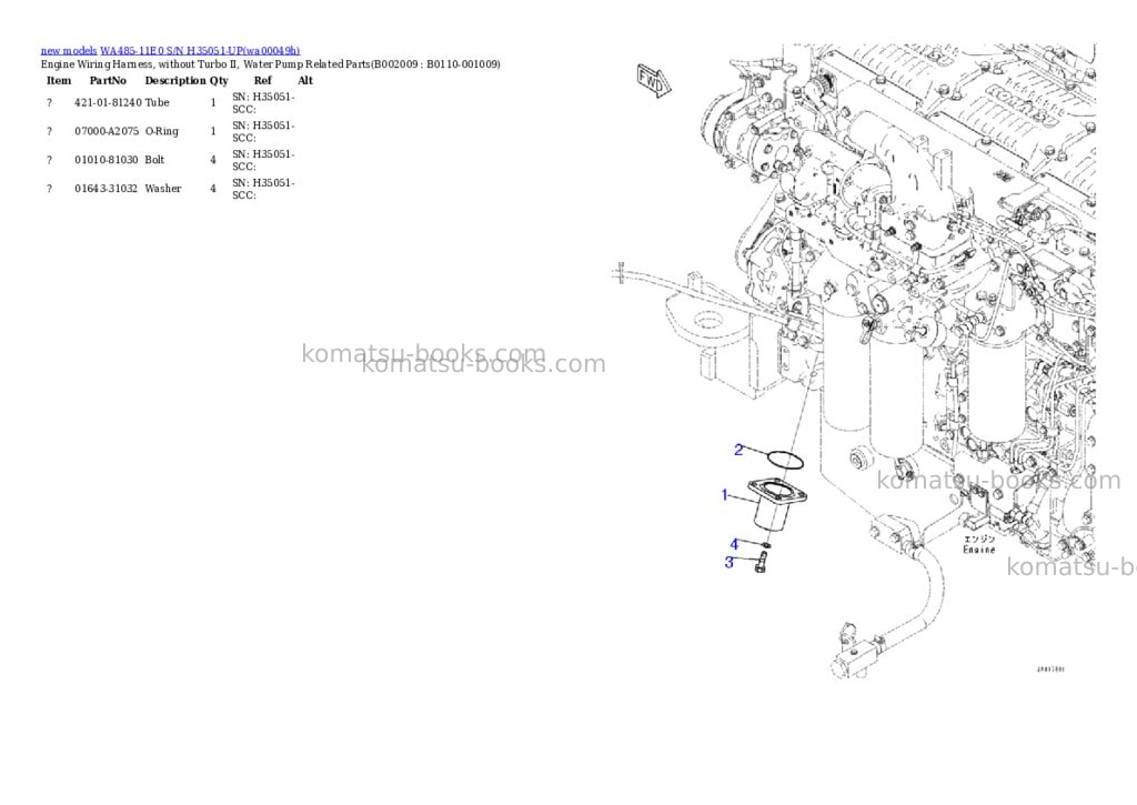 Komatsu WA485-11E0 S/N H35051-UP Parts catalog cover Page 10